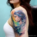 Фото пример рисунка акварельной татуировки ИДЕЯ ТАТУ 201123 tatufoto.com 453