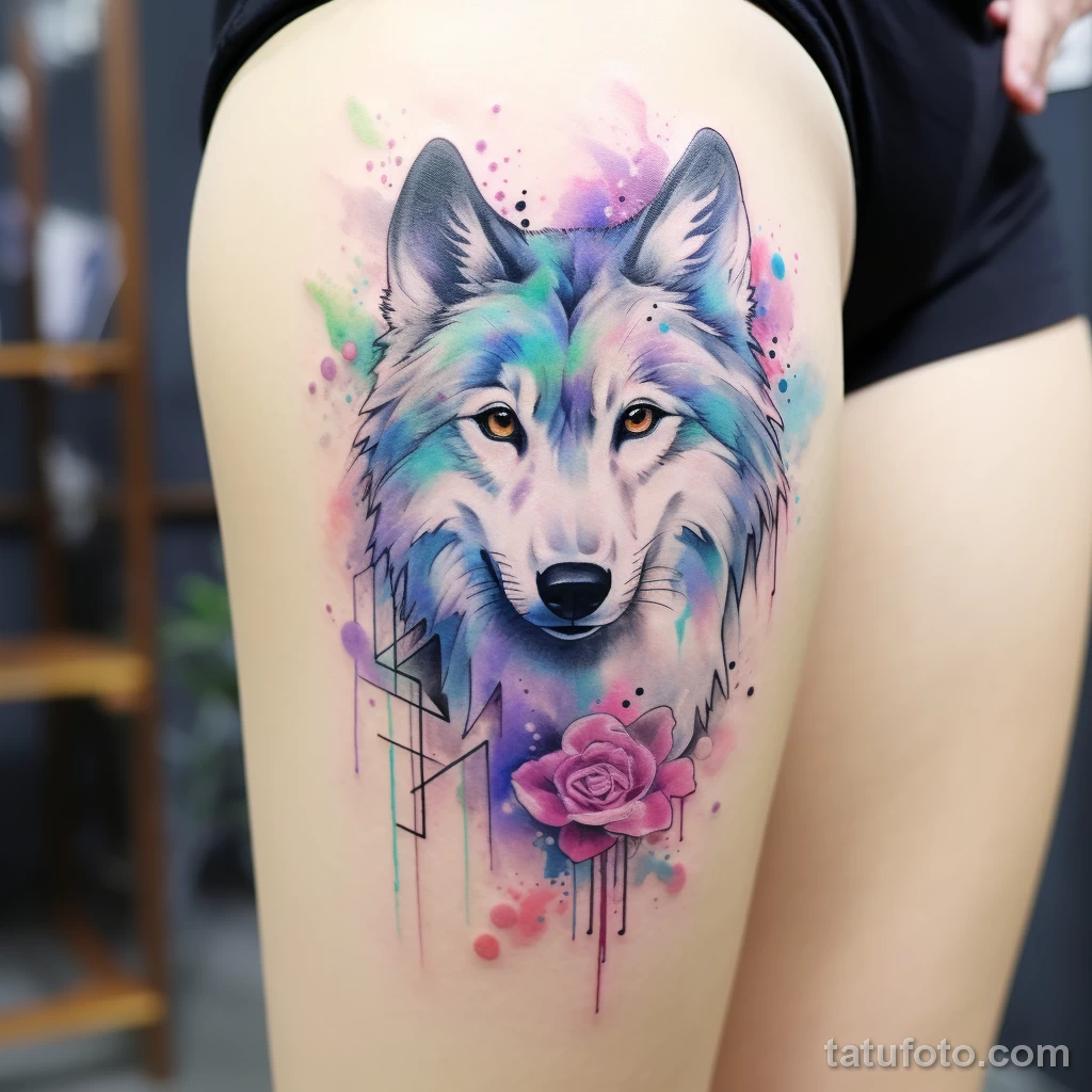 Фото пример рисунка акварельной татуировки ИДЕЯ ТАТУ 201123 tatufoto.com 521