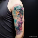 Фото пример рисунка акварельной татуировки ИДЕЯ ТАТУ 201123 tatufoto.com 566