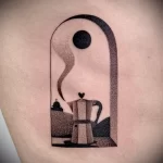 Фото пример рисунка татуировки про кофе - 01,11,2023 - tatufoto.com 005