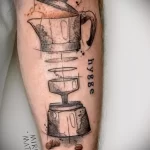 Фото пример рисунка татуировки про кофе - 01,11,2023 - tatufoto.com 011