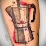 Фото пример рисунка татуировки про кофе - 01,11,2023 - tatufoto.com 012