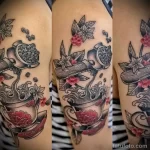 Фото пример рисунка татуировки про кофе - 01,11,2023 - tatufoto.com 057