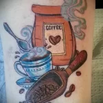 Фото пример рисунка татуировки про кофе - 01,11,2023 - tatufoto.com 087