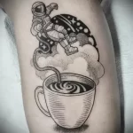 Фото пример рисунка татуировки про кофе - 01,11,2023 - tatufoto.com 092