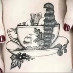 Фото пример рисунка татуировки про кофе - 01,11,2023 - tatufoto.com 100