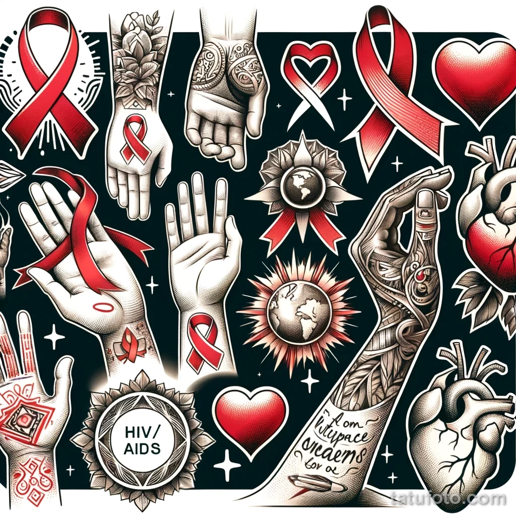 иллюстрация Татуировки про СПИД и ВИЧ к Всемирному дню борьбы со СПИДом – декабря_1 231123 tatufoto.com