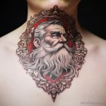 уник тату фото An elegant tattoo of Santa Claus on his neck, accented by his patterned cloak 7_1 13.11.2023 tatufoto.com 11