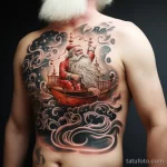 уник тату фото Long tattoo of Santa Claus on a sleigh, located along the ribs 8_3 13.11.2023 tatufoto.com 28