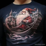 уник тату фото Long tattoo of Santa Claus on a sleigh, located along the ribs 8_4 13.11.2023 tatufoto.com 29