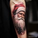 уник тату фото Realistic style Santa Claus tattoo on the forearm, focusing on the details of his face and beard 1_1 13.11.2023 tatufoto.com 31