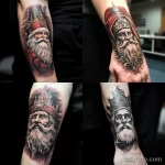 уник тату фото tattoo A miniature but detailed drawing of Santa Claus on the wrist, with an emphasis on his traditional headdress 5 13.11.2023 tatufoto.com 45
