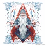 эскиз тату A Nordic style tattoo sketch of Ded Moroz on a white sheet 12_4 13.11.2023 tatufoto.com