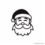 эскиз тату A simple yet elegant outline drawing of Santa Claus done in a minimalist style 4_1 13.11.2023 tatufoto.com