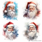эскиз тату Sketch of Santa Claus, made in the style of watercolor painting with soft color transitions 7 13.11.2023 tatufoto.com