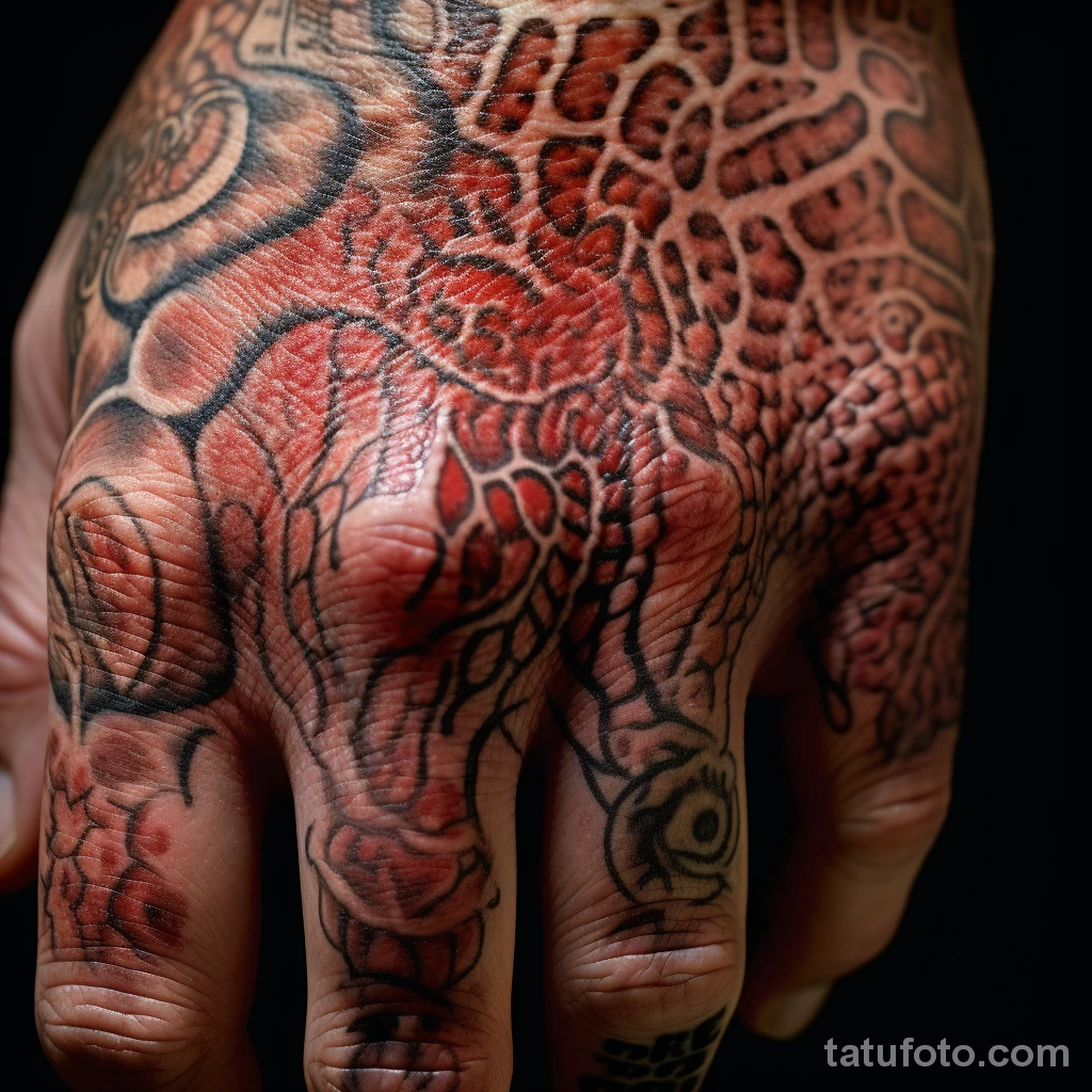 A close up of a persons tattooed skin showing sympto bfccf c a ac caa _1_2 161223 tatufoto.com 005