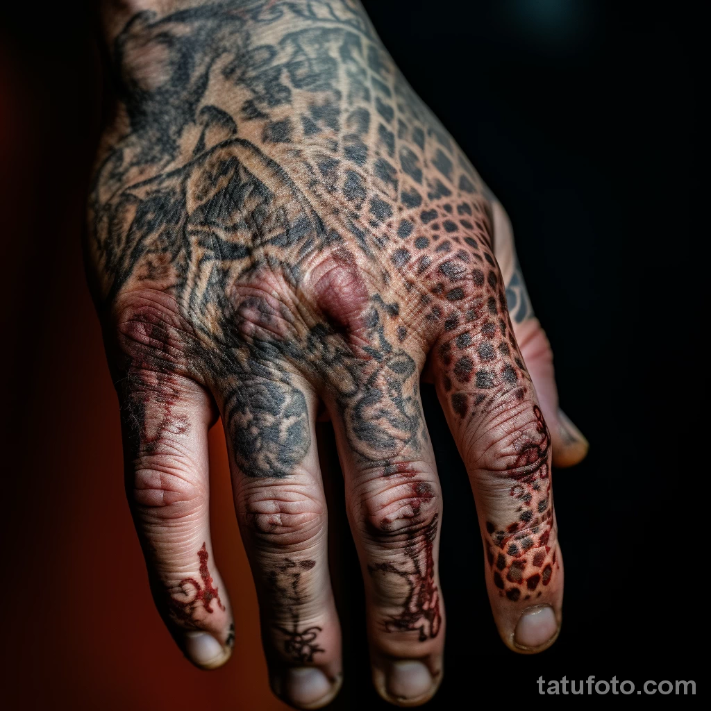 A close up of a persons tattooed skin showing sympto bfccf c a ac caa _1_2_3 161223 tatufoto.com 006