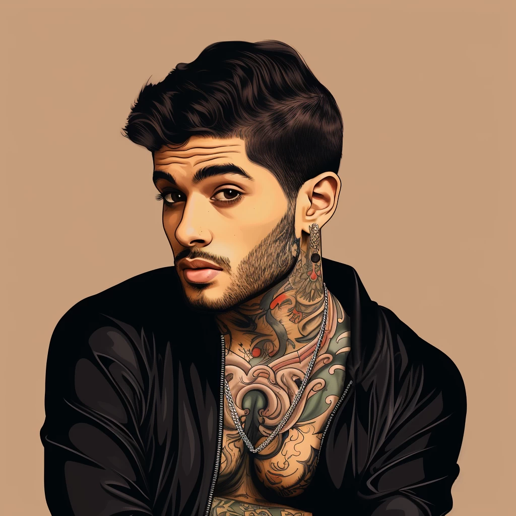 All about Zayn Maliks tattoos caricature stylize d ab ae e тату Зейна Малика 061223 tatufoto.com