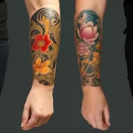 Before and after comparison of a tattoo touch up ab d bd de 051223 tatufoto.com