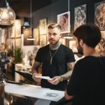 Client asking questions in a tattoo studio styliz ac f bc da dbadf _1 051223 tatufoto.com