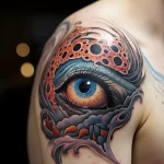 Close up of a healing tattoo stylize v caf c bcae 051223 tatufoto.com