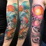Colorful tattoo before and after swimming regularly bfba d f ec aacdf _1_2 031223 tatufoto.com