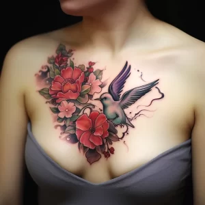 Example of a beautiful tattoo on the body A hummingb edffb d cfe 011223 tatufoto.com