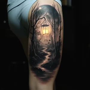 Example of a beautiful tattoo on the body A lantern aedab b bd fbcc 011223 tatufoto.com
