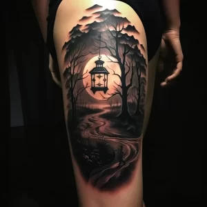 Example of a beautiful tattoo on the body A lantern aedab b bd fbcc _1_2 011223 tatufoto.com