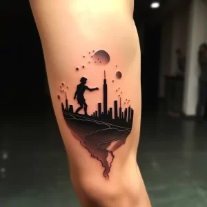 Example of a beautiful tattoo on the body A silhouet ba cf a bd fdfde 011223 tatufoto.com