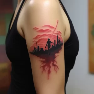 Example of a beautiful tattoo on the body A silhouet ba cf a bd fdfde _1 011223 tatufoto.com