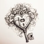 Meaningful friendship tattoo idea a lock and key on ff c aa ff ebed 031223 tatufoto.com