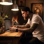 Person researching tattoos online stylize v dea e e cccaa 051223 tatufoto.com