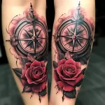 Realistic tattoo of a pair of matching compass roses def b eba ab efdd _1_2_3 031223 tatufoto.com