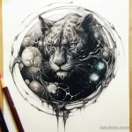 Tattoo sketch of a panther in a mystical orb v bfcae e aaa f _1_2_3 191223 tatufoto.com 065