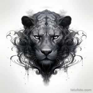 Tattoo sketch of a panther in a royal pose v dfe bea aacaac _1 191223 tatufoto.com 071