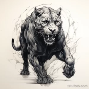 Tattoo sketch of a panther in a royal pose v dfe bea aacaac _1_2 191223 tatufoto.com 072