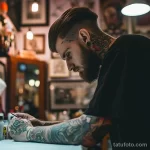 Как долго существуют тату Man with a tattoo checking for legal age restriction dea f ac ae eaaa _1 - 251223 tatufoto.com 058