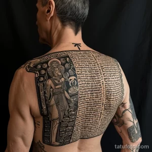 Как долго существуют тату Man with a tattoo depicting an ancient scroll sty aff bf da a dacf - 251223 tatufoto.com 059