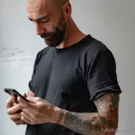Фото тату рукава на руке мужчины, выполненного в черно-серых тонах. Изображены морские элементы: якорь, корабль, волны, компас и другие детали.