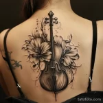 Рисунок тату с виолончелью - A blank sheet transformed by the grace of a cello ta d cd e a ae _1 - 291223 tatufoto.com 020