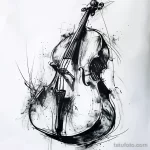 Рисунок тату с виолончелью - A cello tattoo sketch an expression of artistic devo dde e db faace _1_2 - 291223 tatufoto.com 054