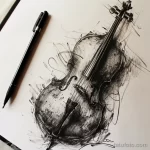 Рисунок тату с виолончелью - An inspiring cello tattoo sketch a masterpiece in th c a fce cbbdfb _1 - 291223 tatufoto.com 082