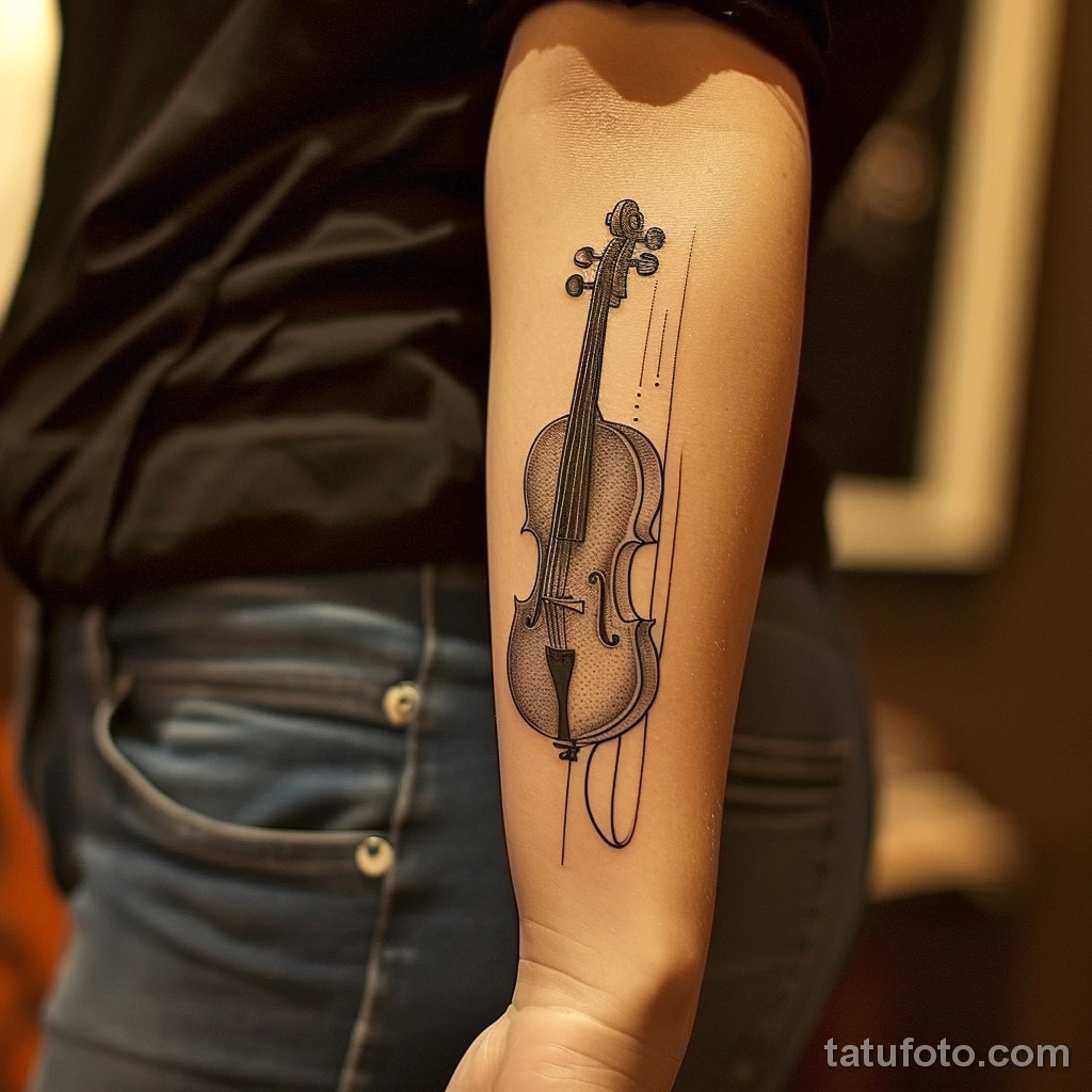 Рисунок тату с виолончелью - Her elegance was accentuated by the cello tattoo on ee ab ab ba cddf - 291223 tatufoto.com 113