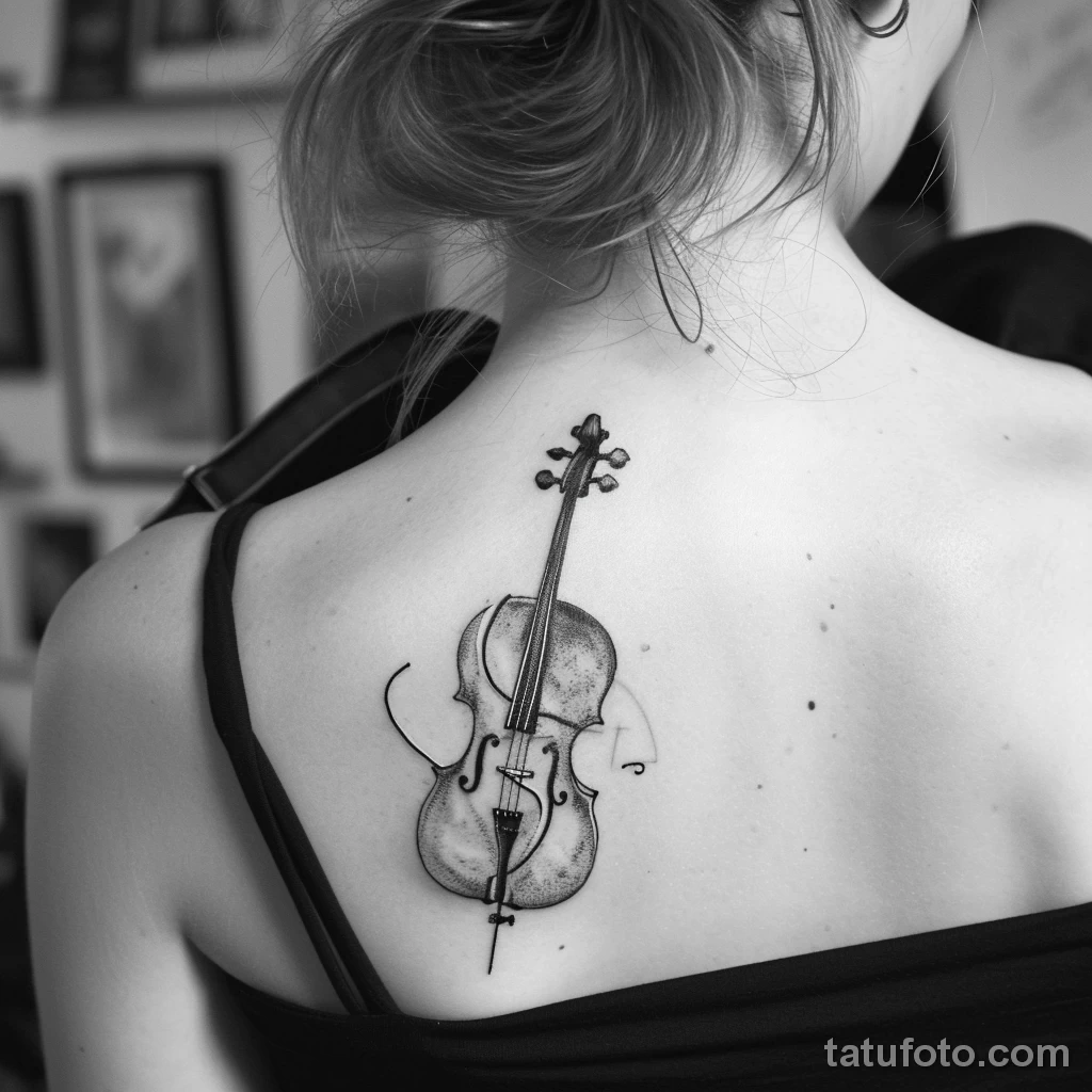 Рисунок тату с виолончелью - Her graceful dance moves showcased the cello tattoo f c a fceaa - 291223 tatufoto.com 124