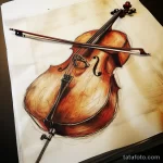 Рисунок тату с виолончелью - The artists vision for a cello tattoo coming alive o fe dc f efdfbdd _1 - 291223 tatufoto.com 151