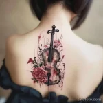 Рисунок тату с виолончелью - The beautiful girls cello tattoo was an exquisite ma fbc ad a afa afab - 291223 tatufoto.com 159