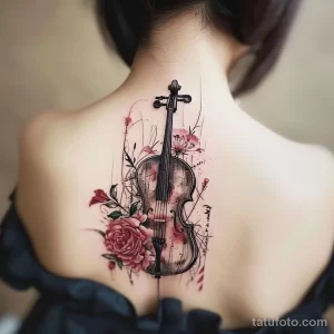 Рисунок тату с виолончелью - The beautiful girls cello tattoo was an exquisite ma fbc ad a afa afab - 291223 tatufoto.com 159