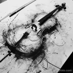 Рисунок тату с виолончелью - The beauty of a cello tattoo unfolding on the canvas dcba fba a adbace - 291223 tatufoto.com 181