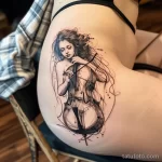 Рисунок тату с виолончелью - The cello tattoo on her thigh highlighted her grace aeb a b dec _1_2_3 - 291223 tatufoto.com 244